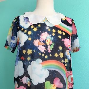 ModCloth Iron Fist CareBear Peter Pan Collar Top
